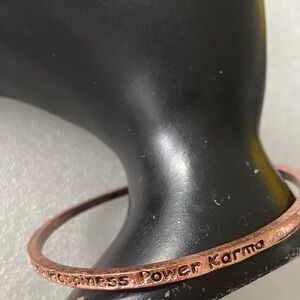 Copper Bangle Bracelet with Engraving